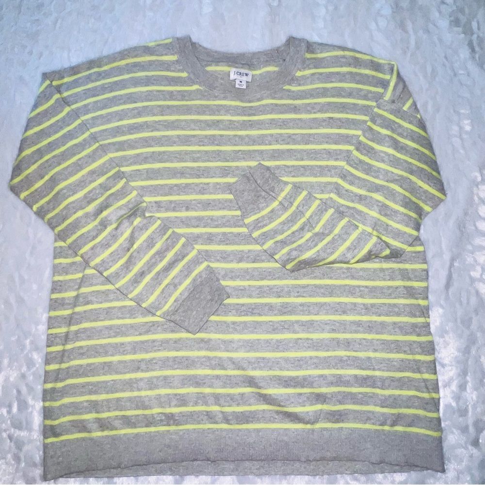 J.Crew Striped dropped-shoulder crewneck sweater